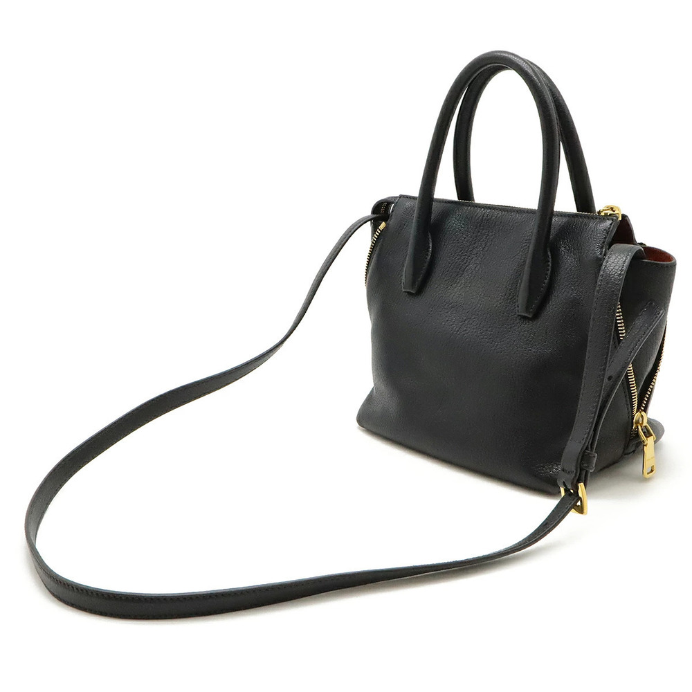 Miu Miu Black Shoulder Handbag Madras Leather Black